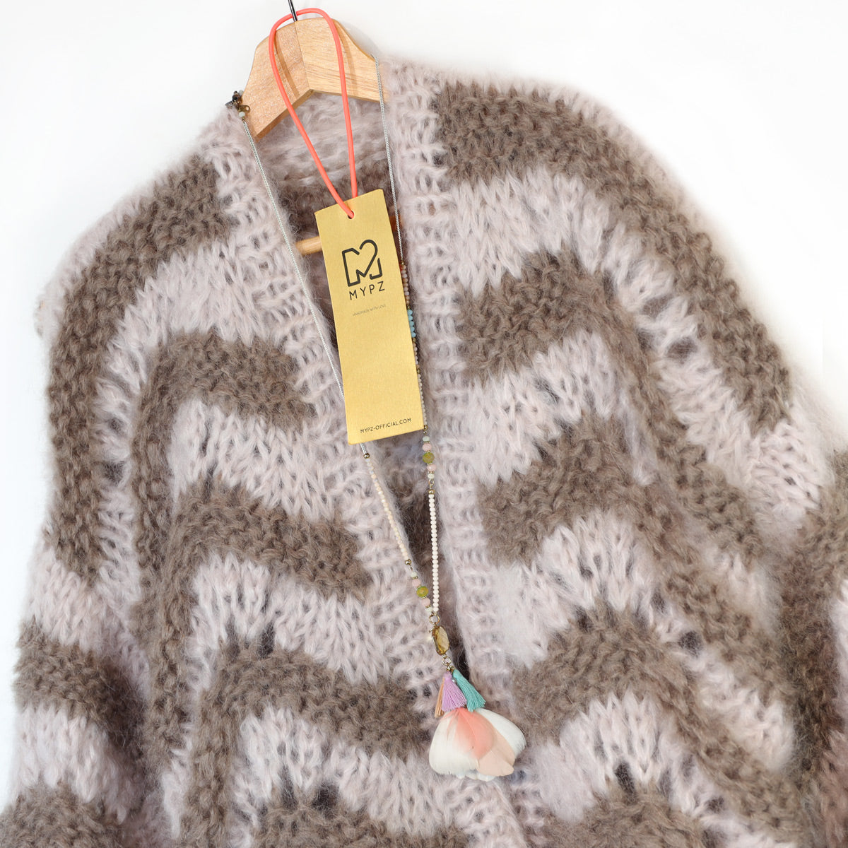 Design your own kit - Knitting Kit Short Chunky Mohair Cardigan Stonies Wave No.12 (ENG-DE-NL-ES-FR-IT-DA-SV-NO)