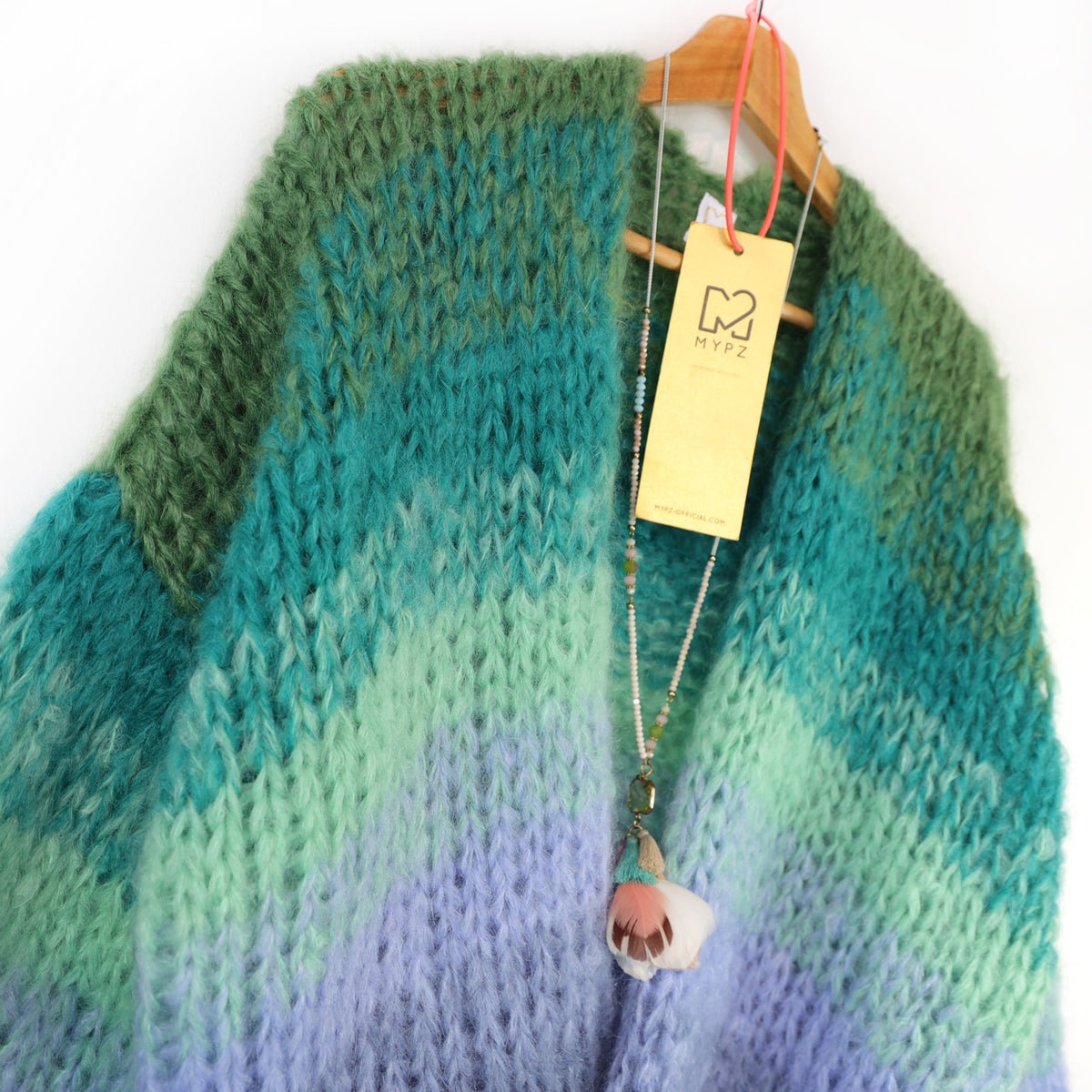 MYPZ Chunky Mohair Cardigan Mystic Lagoon No15