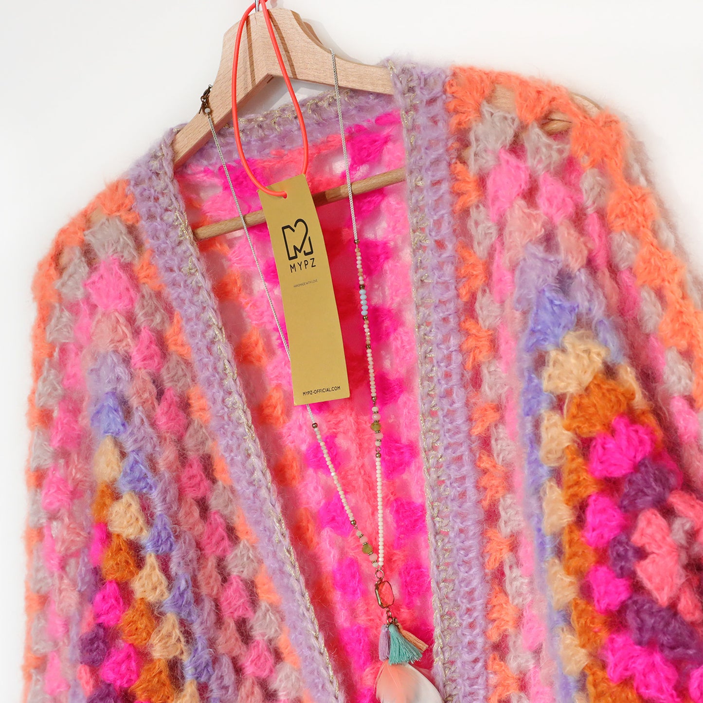 Crochet kit - MYPZ Hexagon Cardigan Pink Vibes (ENG-NL-DE-FR)