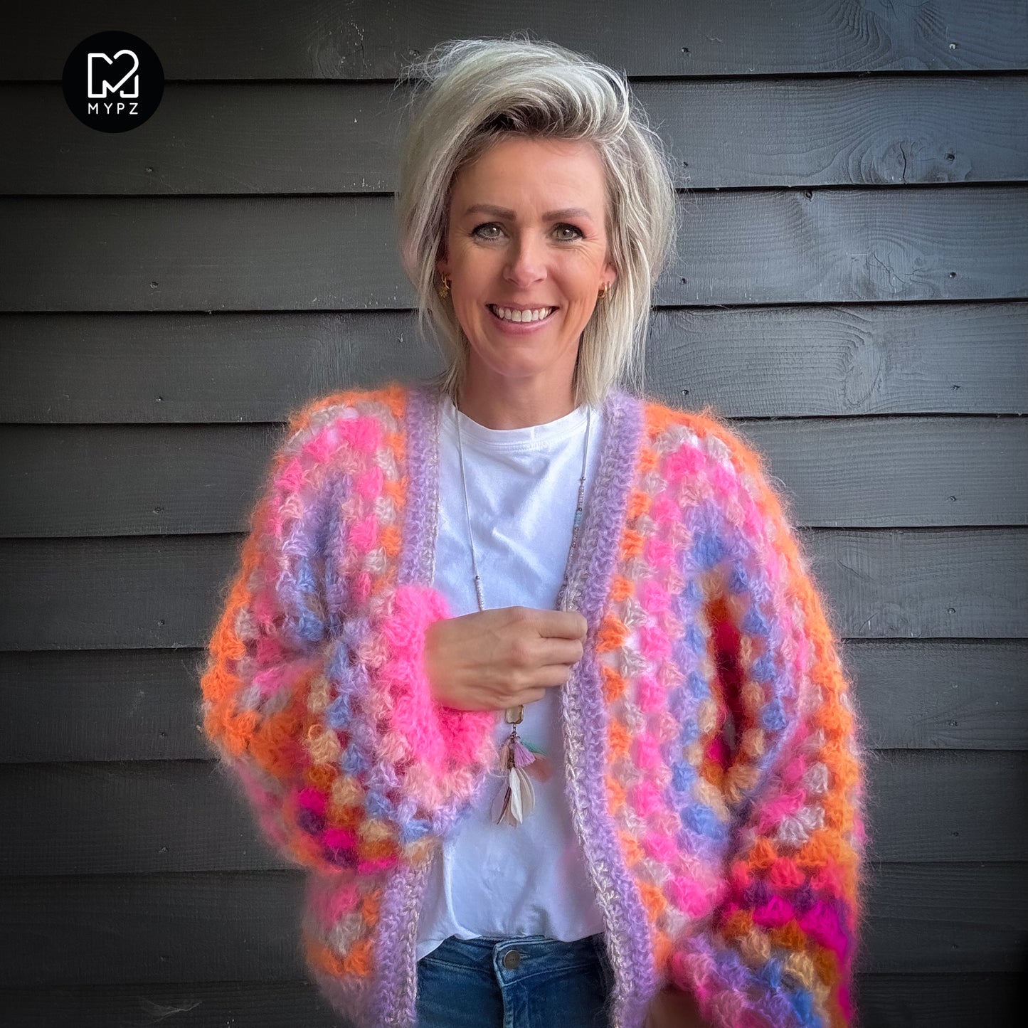 Crochet pattern - MYPZ Hexagon Cardigan Pink Vibes (ENG-NL-DE)