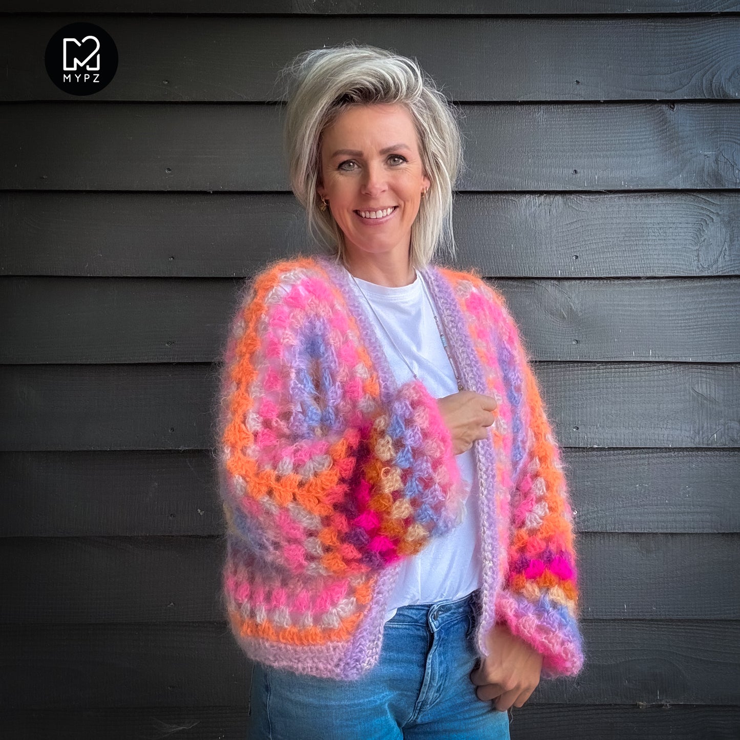 Crochet pattern - MYPZ Hexagon Cardigan Pink Vibes (ENG-NL-DE)