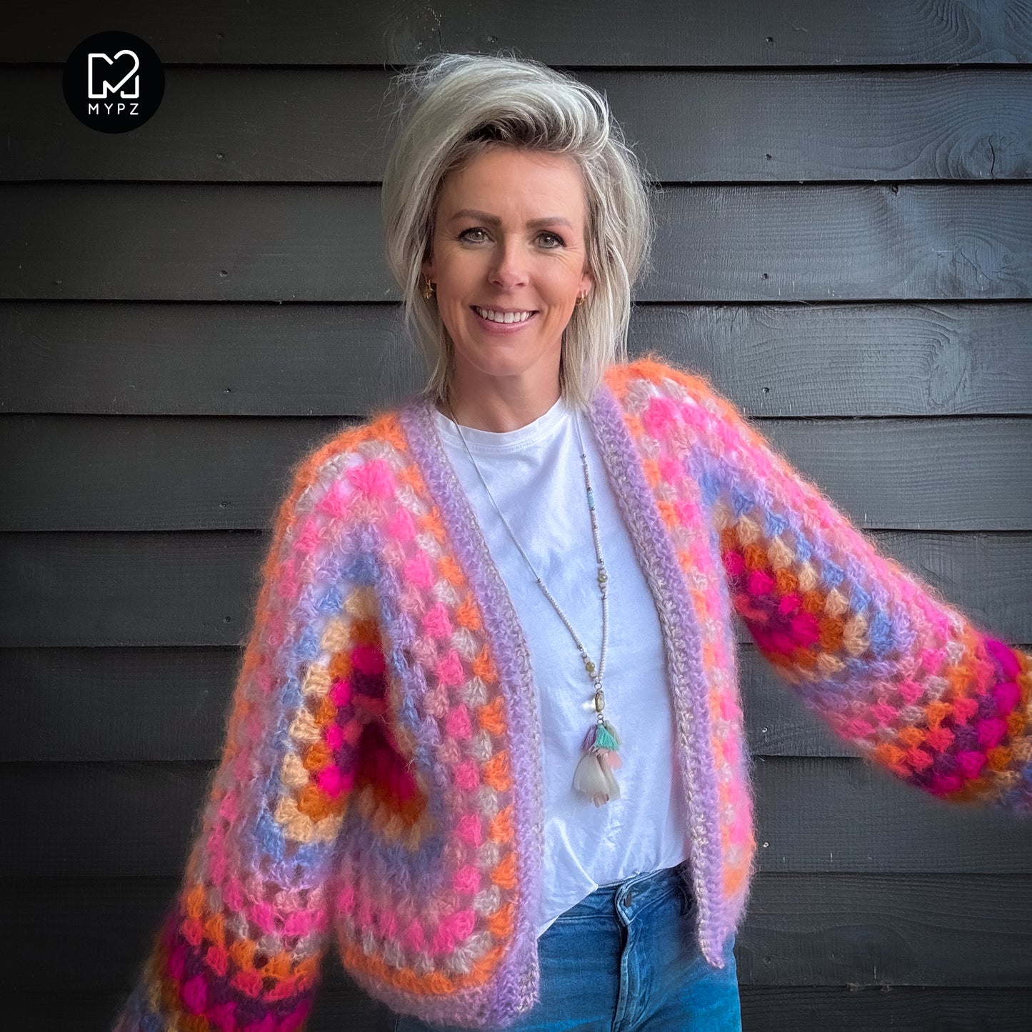 Crochet pattern - MYPZ Hexagon Cardigan Pink Vibes (ENG-NL-DE)