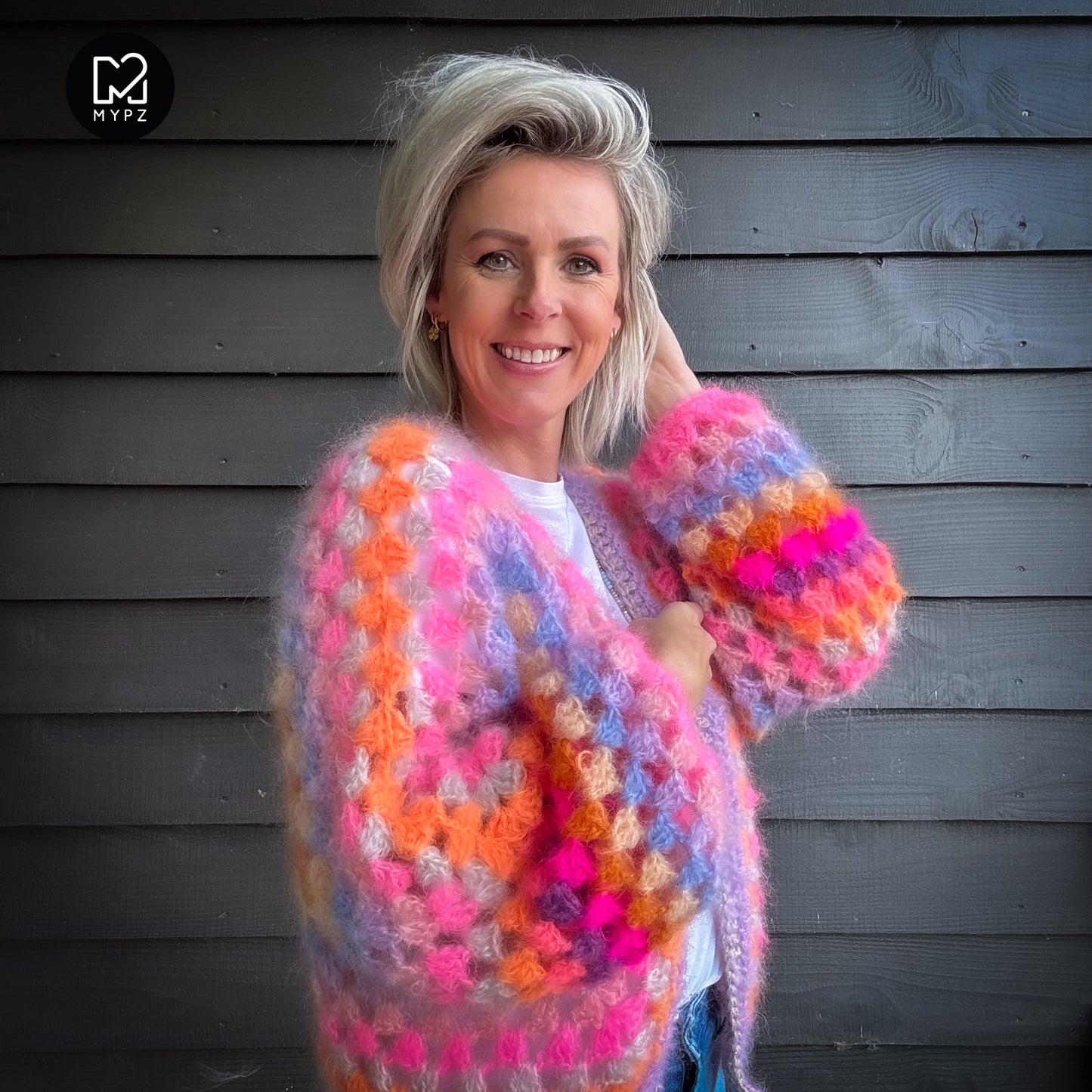 Crochet pattern - MYPZ Hexagon Cardigan Pink Vibes (ENG-NL-DE)