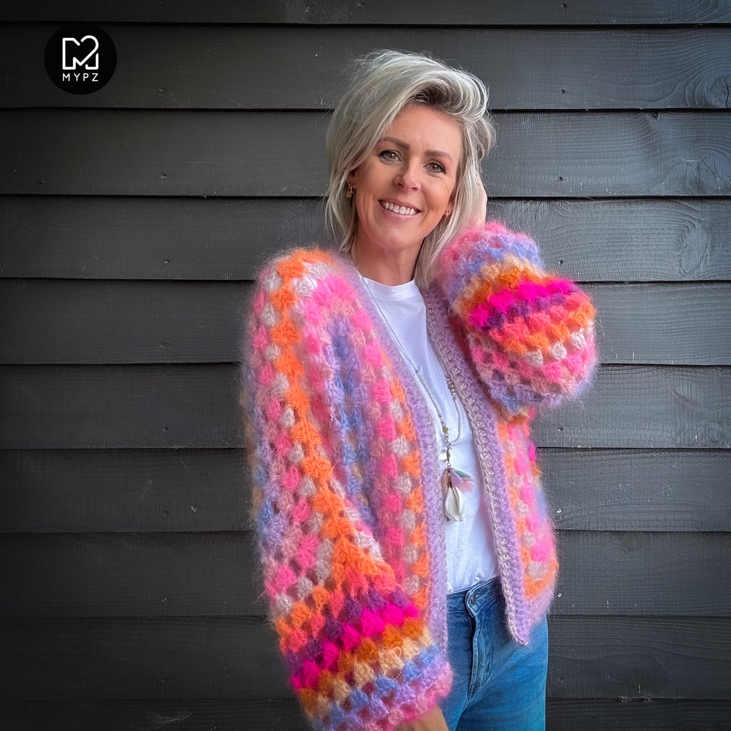 Crochet pattern - MYPZ Hexagon Cardigan Pink Vibes (ENG-NL-DE)