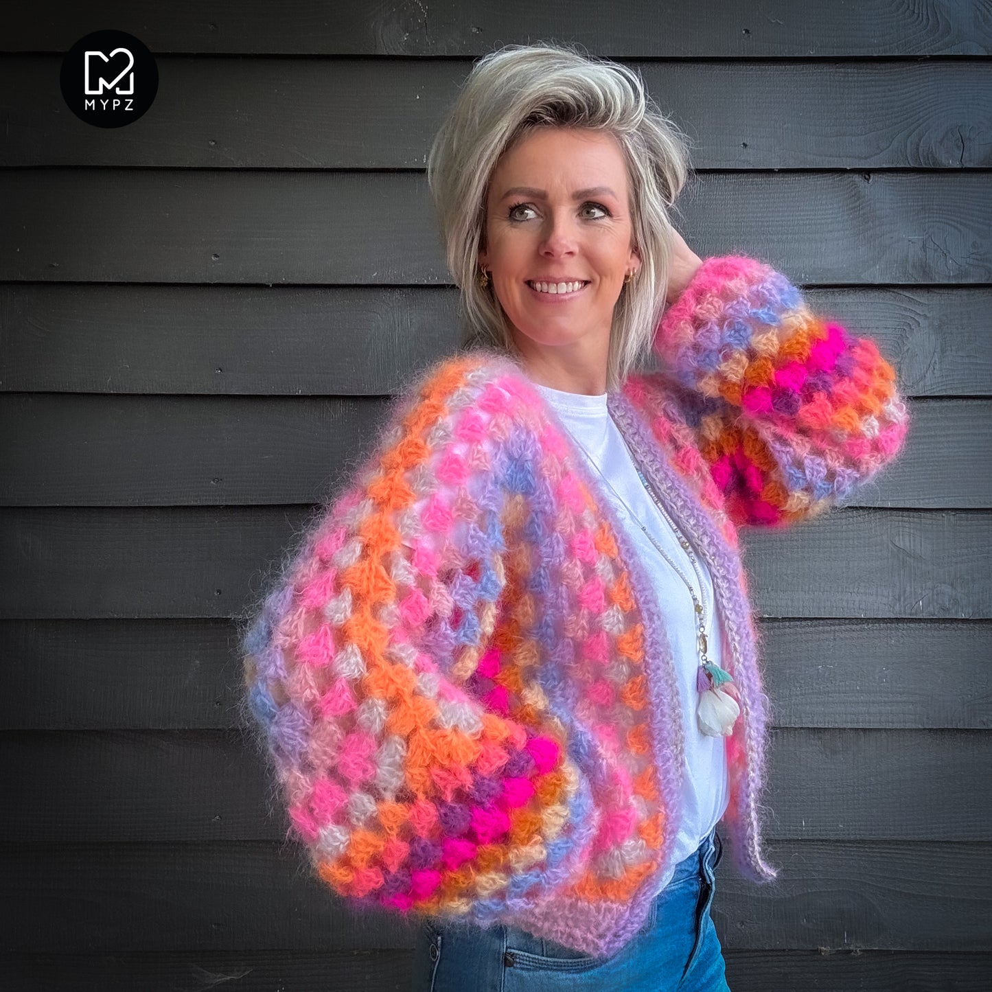 Crochet pattern - MYPZ Hexagon Cardigan Pink Vibes (ENG-NL-DE)