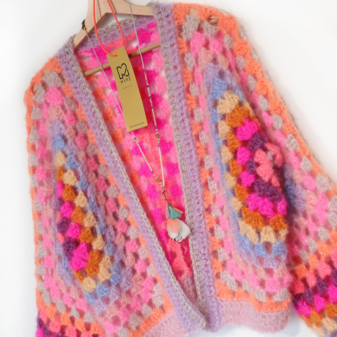 Crochet pattern - MYPZ Hexagon Cardigan Pink Vibes (ENG-NL-DE)