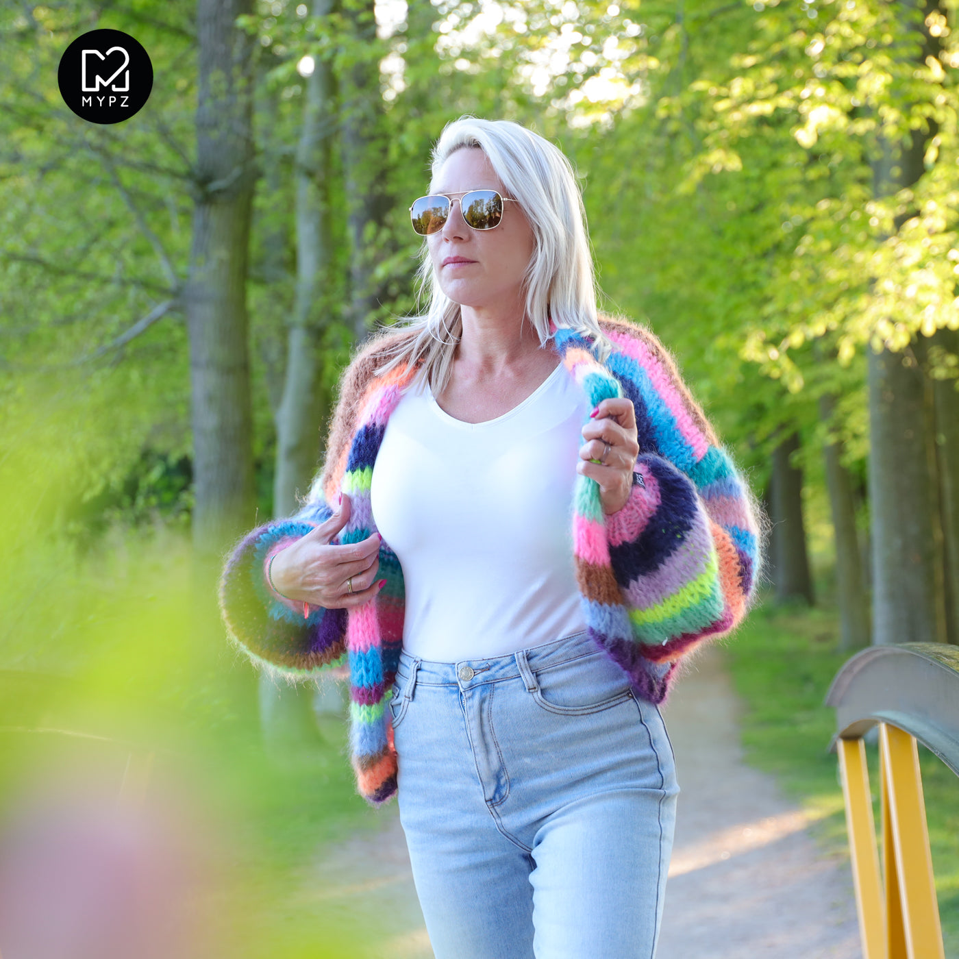 Knit Pattern – Chunky Mohair Cardigan Rainbow Medley No.12 (ENG-NL-DE)