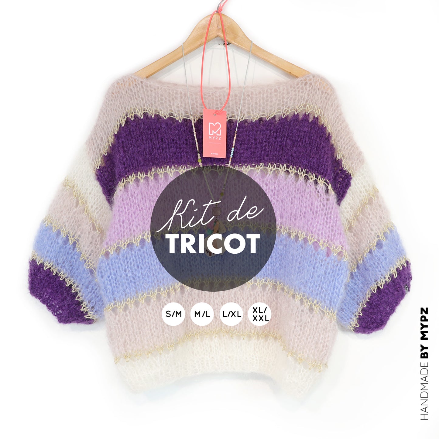 Knitting kit – MYPZ Basic Light Mohair Top Purple No10 (ENG-NL-DE-FR)