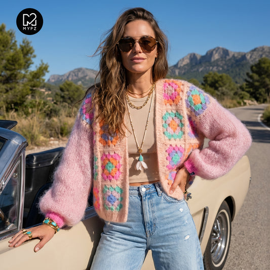 Crochet pattern - MYPZ Granny square mohair cardigan Marshmallow (ENG-DE-NL-ES-FR-IT-DA-SV-NO)