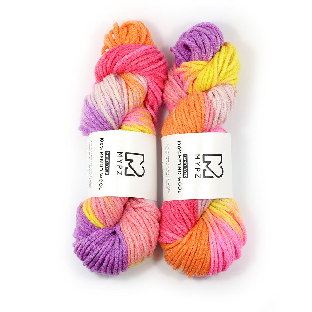 MYPZ Hand-dyed 100% Chunky Merino Wool – Flowers Bloom