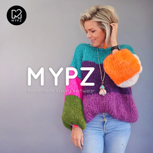 Knit pattern – MYPZ basic chunky mohair pullover Mila No15 (ENG-NL-DE-FR-ES)