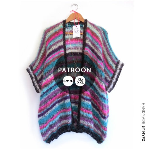 MYPZ breipatroon mohair cardigan island Breeze