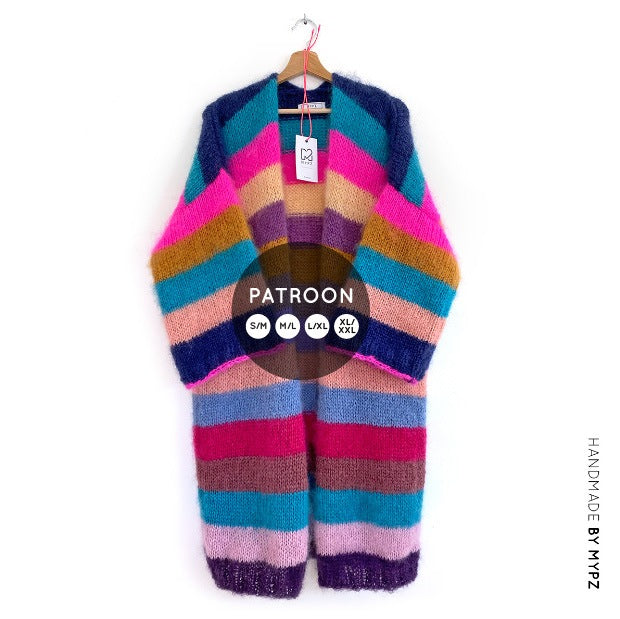 MYPZ breipatroon Light colored mohair cardigan River