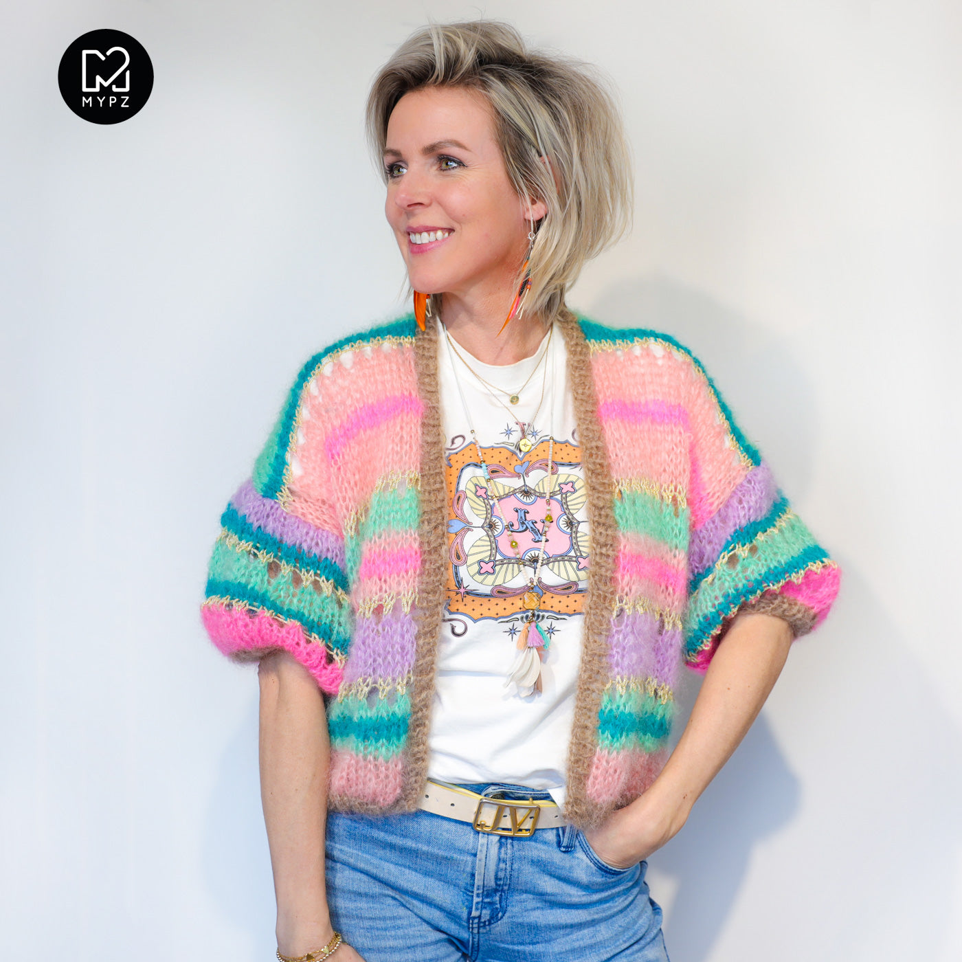 Knitting kit – MYPZ Short Light Mohair Cardigan Faby No10 (ENG-NL-DE)