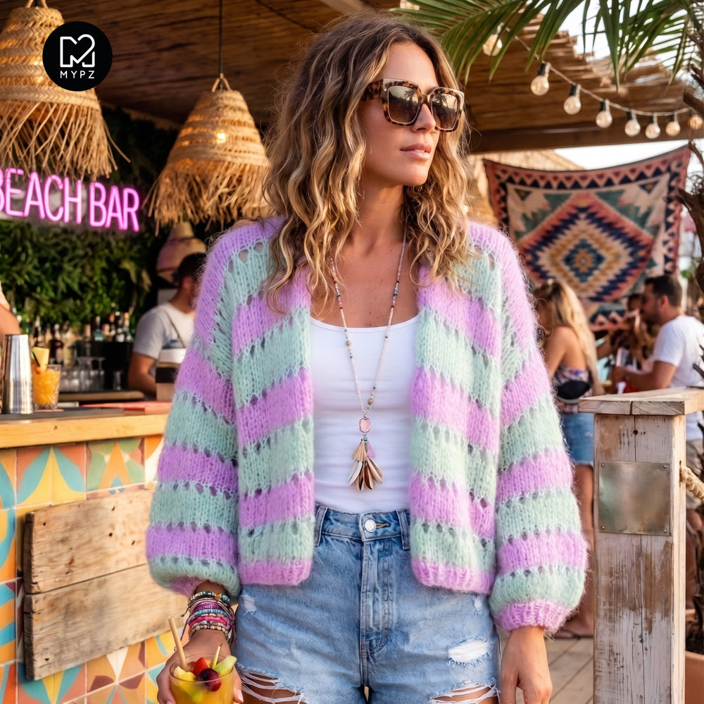 Knitting kit – MYPZ Light Alpaca Cardigan Minty Blush No.10 (ENG-NL-DE)