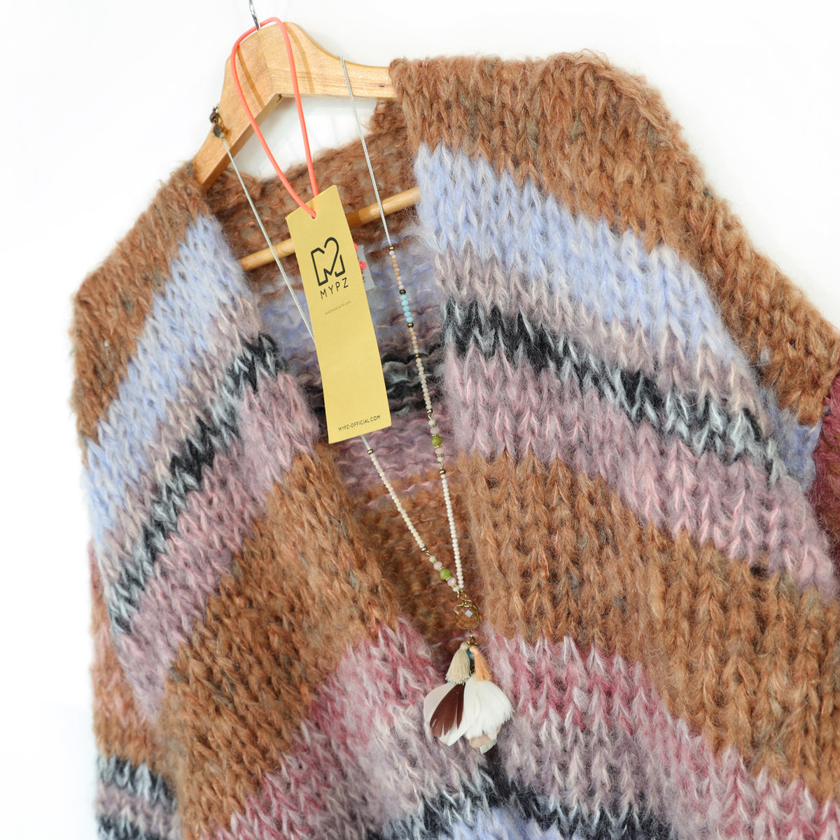 Knitting Kit – MYPZ Chunky Mohair Cardigan Walnut No.15 (ENG-DE-NL-ES-FR-IT-DA-SV-NO)