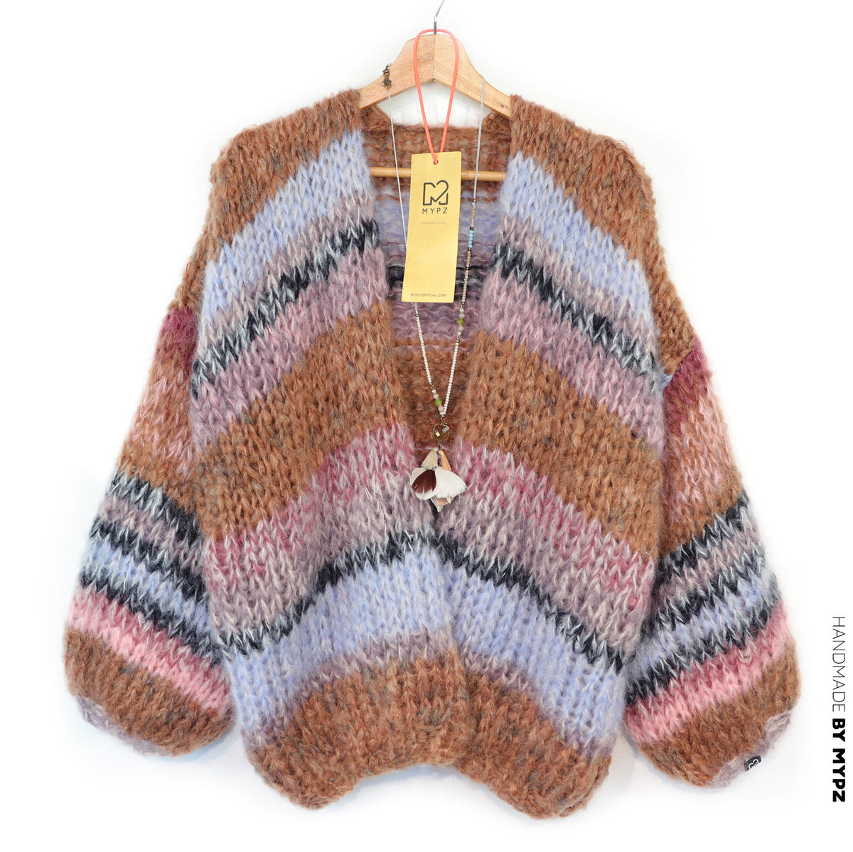 Knitting Kit – MYPZ Chunky Mohair Cardigan Walnut No.15 (ENG-DE-NL-ES-FR-IT-DA-SV-NO)