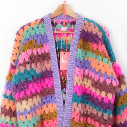 Crochet pattern - MYPZ short Mohair Granny stripes cardigan Fiesta (ENG-NL)