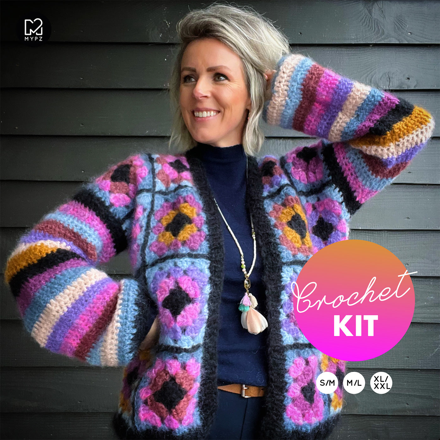 Crochet kit - MYPZ Granny square cardigan Lovestory (ENG-NL)