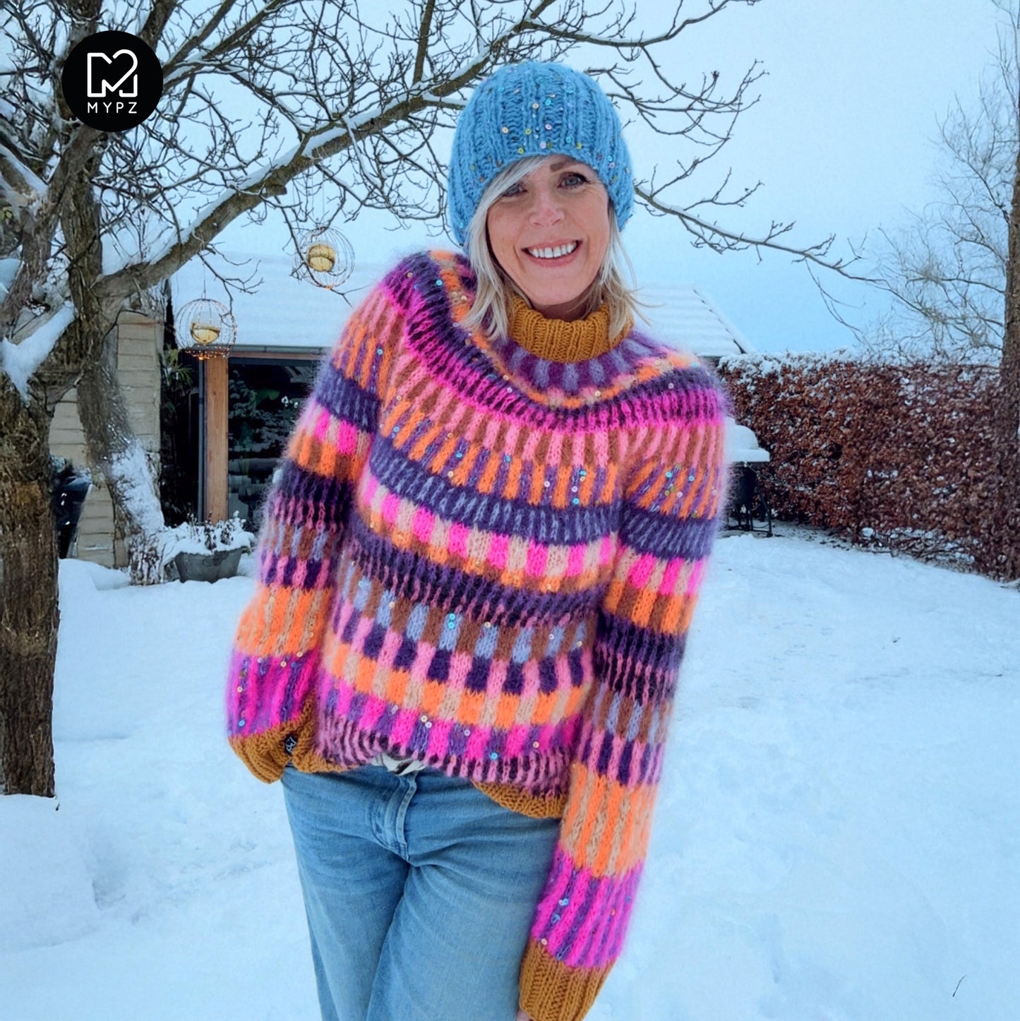 Knit pattern – MYPZ top-down sweater Boho Firefly No6 (ENG-NL-DE)