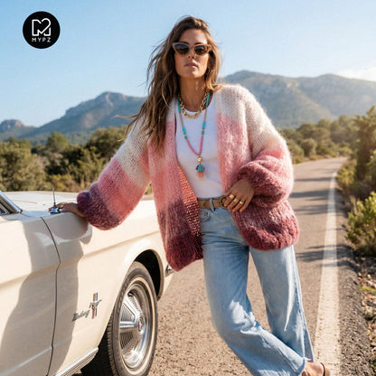 Knitting Kit – MYPZ Chunky Mohair Cardigan Gradient Melon No.15 (ENG-NL-DE)
