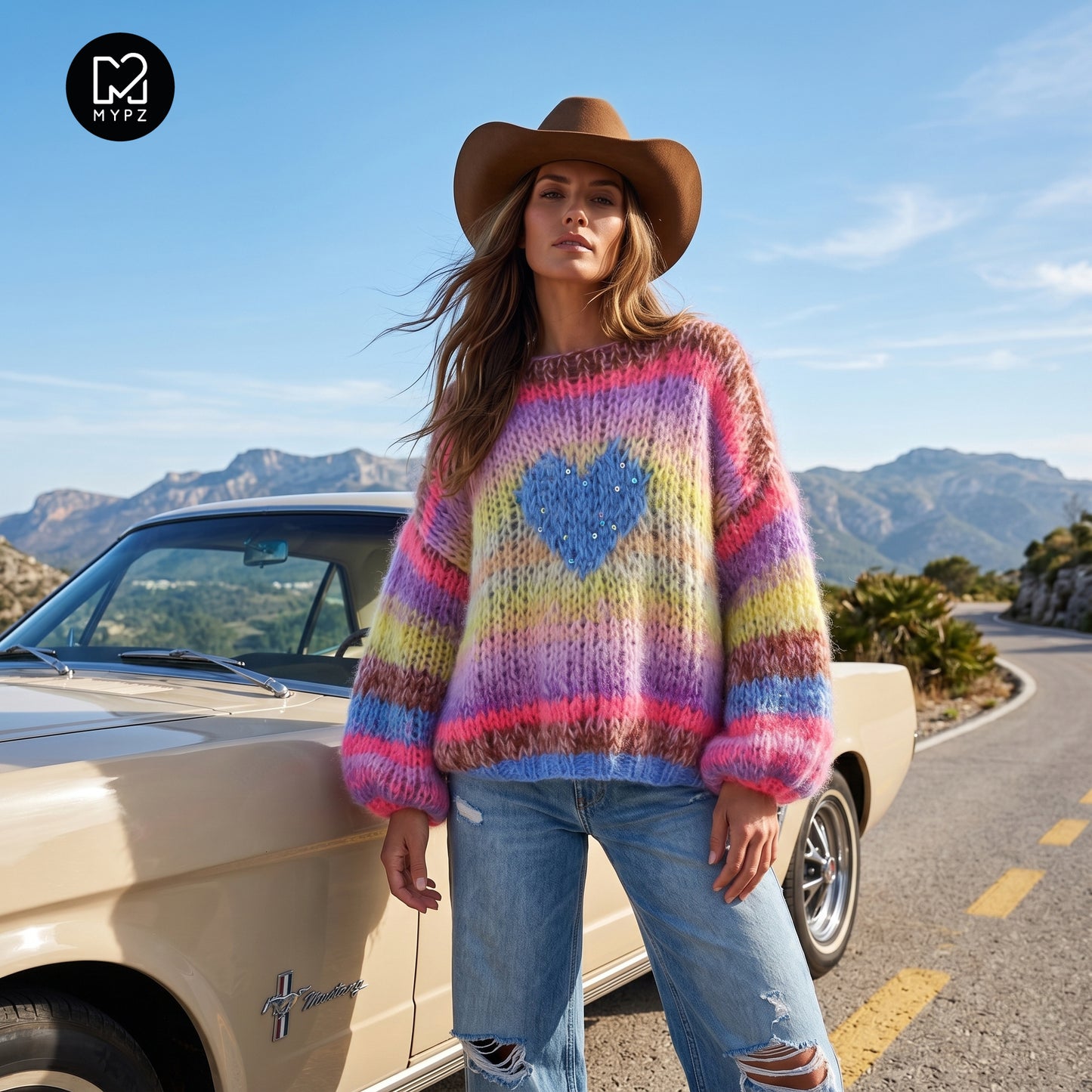 Knitting Kit – MYPZ Short Chunky Alpaca-Mohair Pullover Lake No15 (ENG-NL-DE)