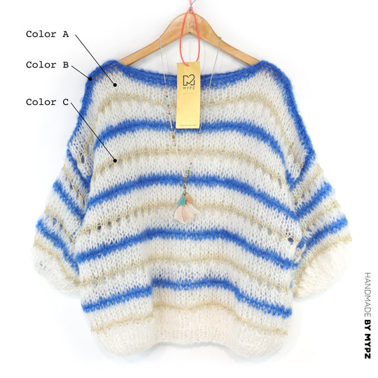 Design Your Own Kit – Knitting kit MYPZ Light Mohair Striped Top No10 (ENG-NL-DE)