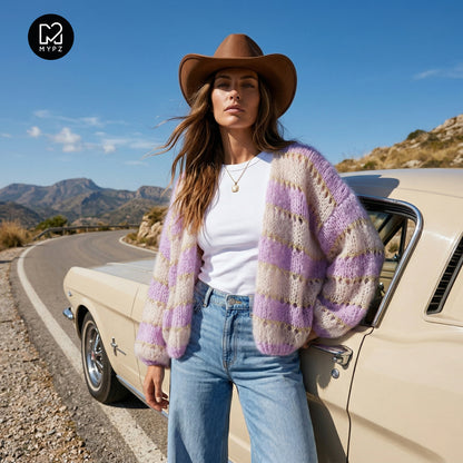 Knitting kit – MYPZ Short Light Mohair Cardigan Macha No10 (ENG-NL-DE-FR-ES)