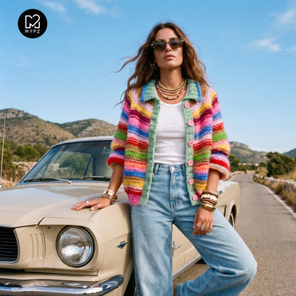 Knitting Kit – MYPZ top-down bomber cardigan Rebel Glow No10 (ENG-NL-DE)
