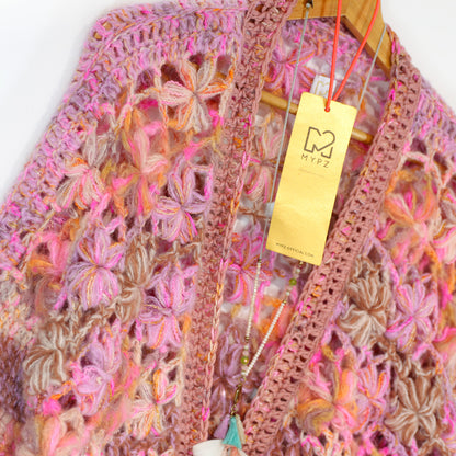 Crochet pattern - MYPZ Short Wildflower cardigan Pecan (ENG-DE-NL-ES-FR-IT-DA-SV-NO)