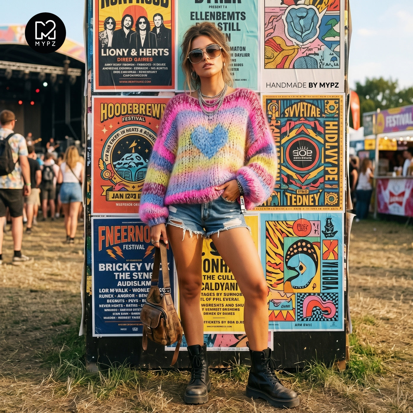 Knitting Kit – MYPZ Short Chunky Alpaca-Mohair Pullover Sunset Rave No15 (ENG-NL-DE)