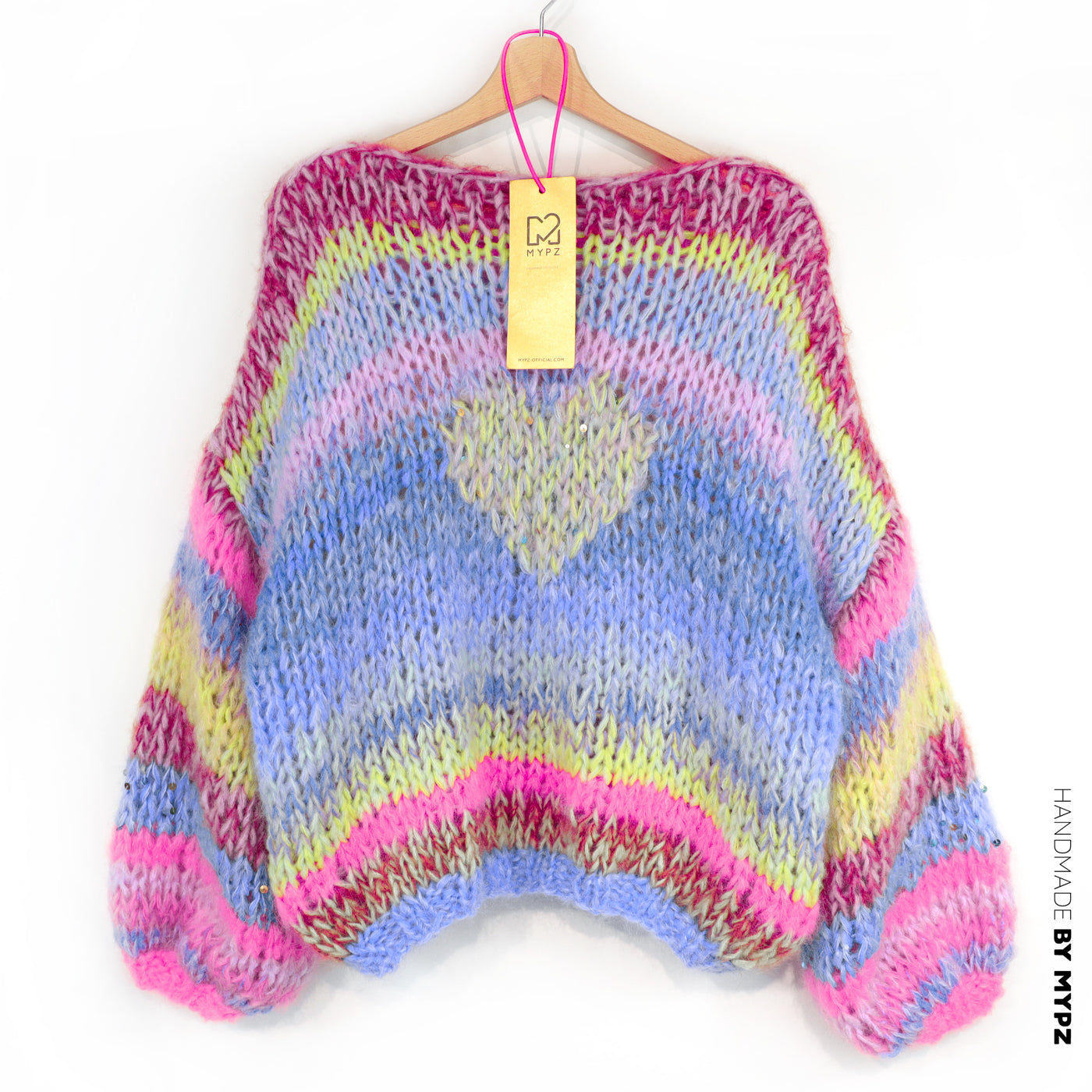 Knitting Kit – MYPZ Short Chunky Alpaca-Mohair Pullover Sunset Rave No15 (ENG-NL-DE)