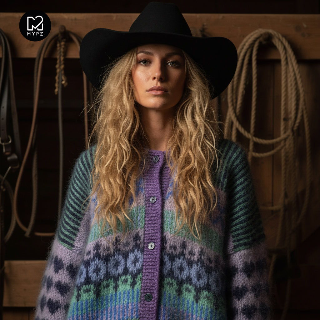 MYPZ Chunky Mohair-merino Cardigan True Blue