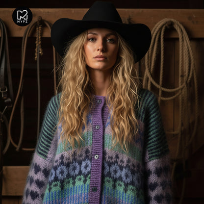 MYPZ Chunky Mohair-merino Cardigan True Blue