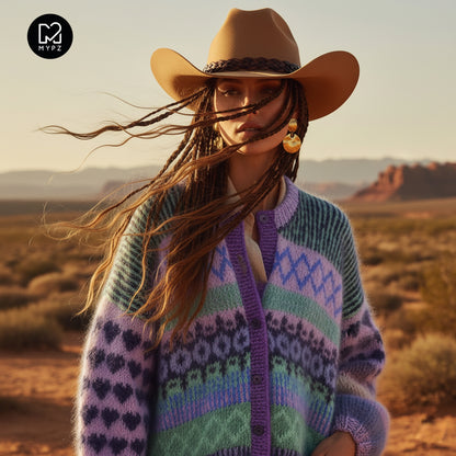 MYPZ Chunky Mohair-merino Cardigan True Blue