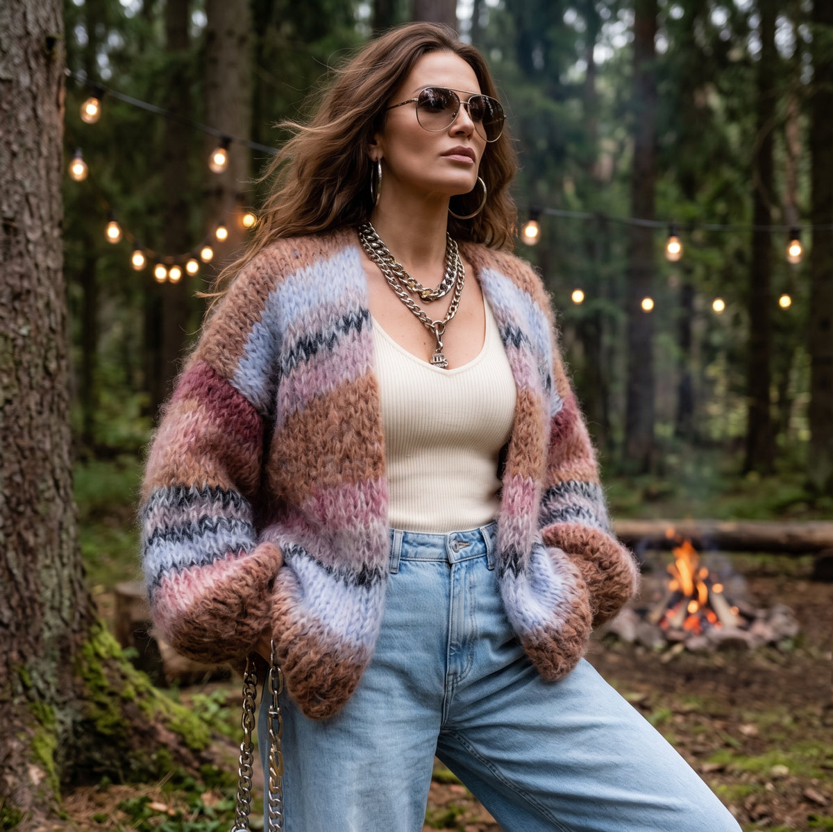Knitting Kit – MYPZ Chunky Mohair Cardigan Walnut No.15 (ENG-DE-NL-ES-FR-IT-DA-SV-NO)