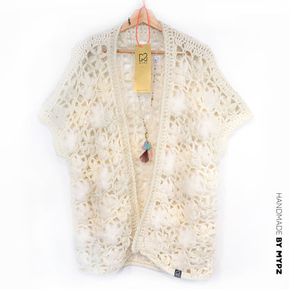 Crochet pattern - MYPZ Wildflower cardigan Shades of White (ENG-NL-DE-FR-ES)