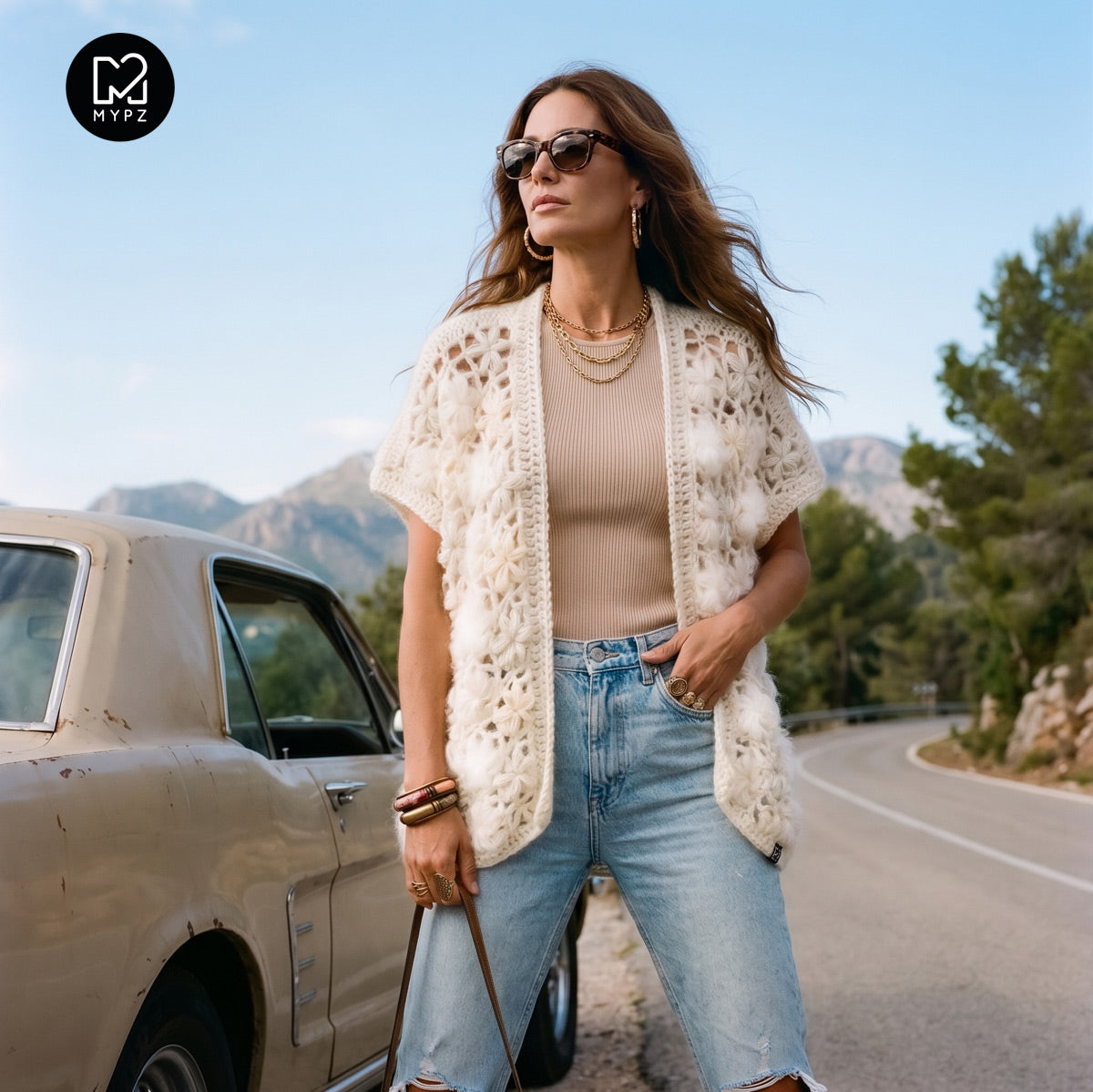 Crochet pattern - MYPZ Wildflower cardigan Shades of White (ENG-NL-DE-FR-ES)