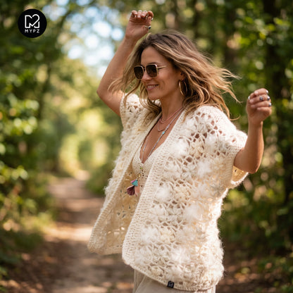 Crochet pattern - MYPZ Wildflower cardigan Shades of White (ENG-NL-DE-FR-ES)