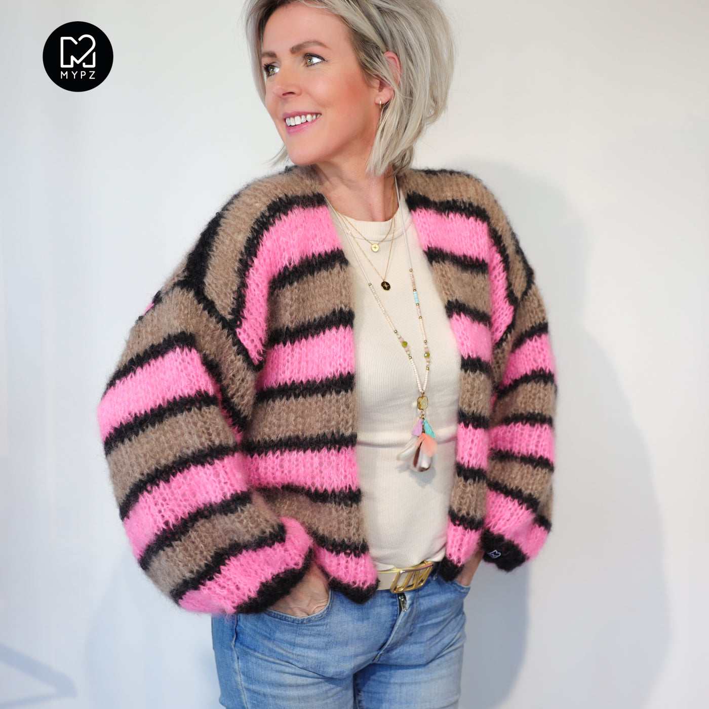 Knit pattern – MYPZ Short Light Mohair Cardigan Zumy No10 (ENG-NL-DE)