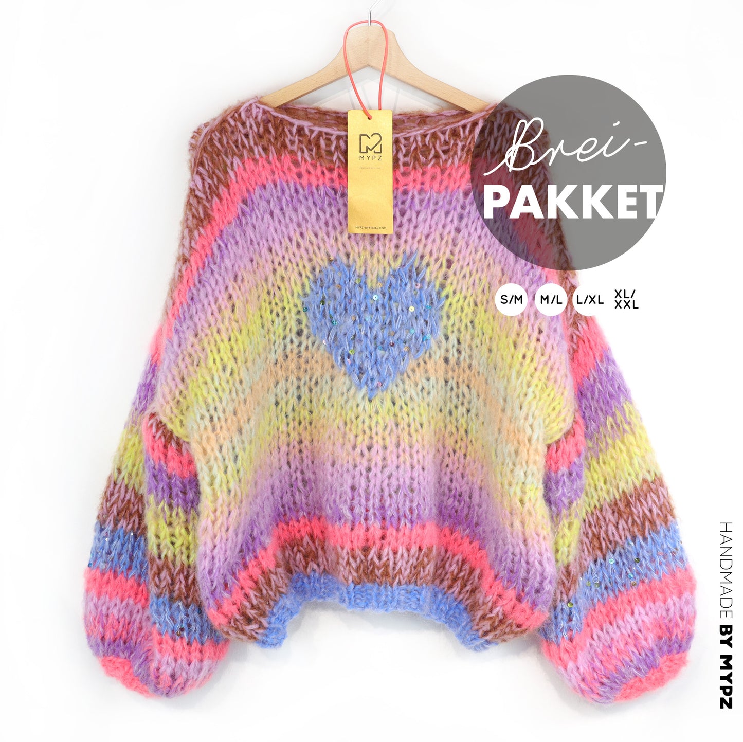 Knitting Kit – MYPZ Short Chunky Alpaca-Mohair Pullover Lake No15 (ENG-NL-DE)