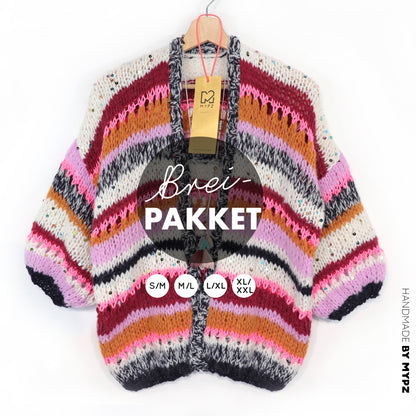 Knitting kit – MYPZ Light Alpaca Cardigan Twinkle Berry No10 (ENG-NL-DE)