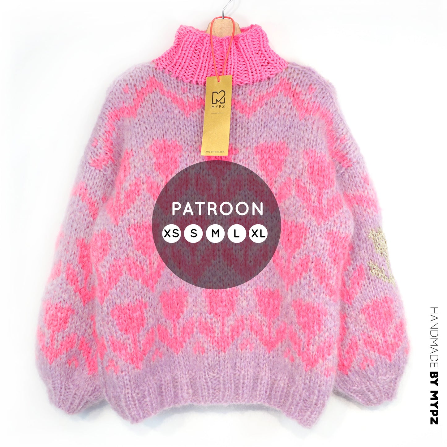 Knit pattern – MYPZ Chunky Mohair Pullover Coral Tulips No.9 (ENG-NL-DE)