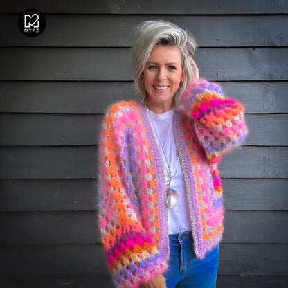 MYPZ Chunky Mohair Cardigan Pink Vibes