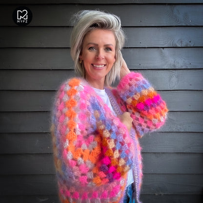 Crochet pattern - MYPZ Hexagon Cardigan Pink Vibes (ENG-NL-DE)
