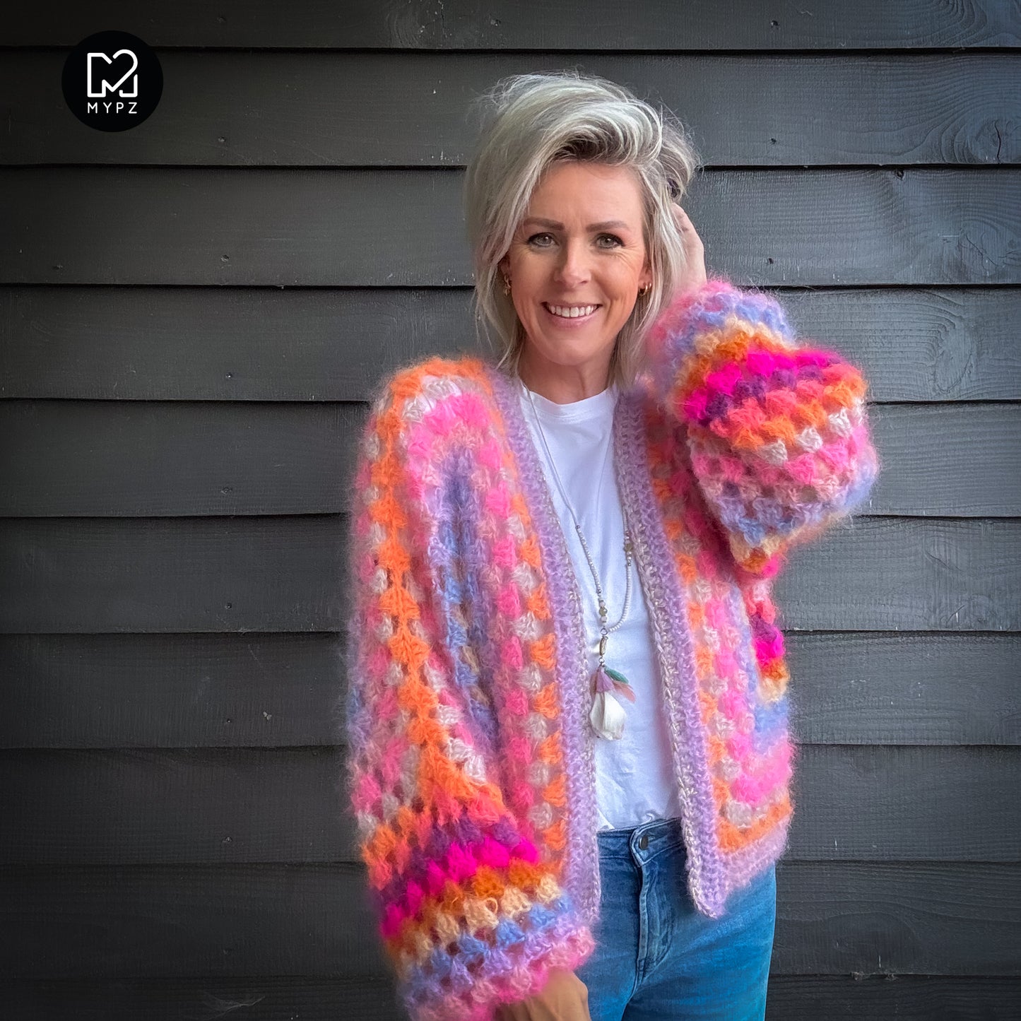 Crochet pattern - MYPZ Hexagon Cardigan Pink Vibes (ENG-NL-DE)