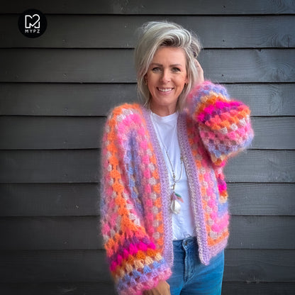 Crochet pattern - MYPZ Hexagon Cardigan Pink Vibes (ENG-NL-DE)