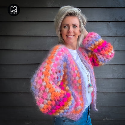 Crochet pattern - MYPZ Hexagon Cardigan Pink Vibes (ENG-NL-DE)