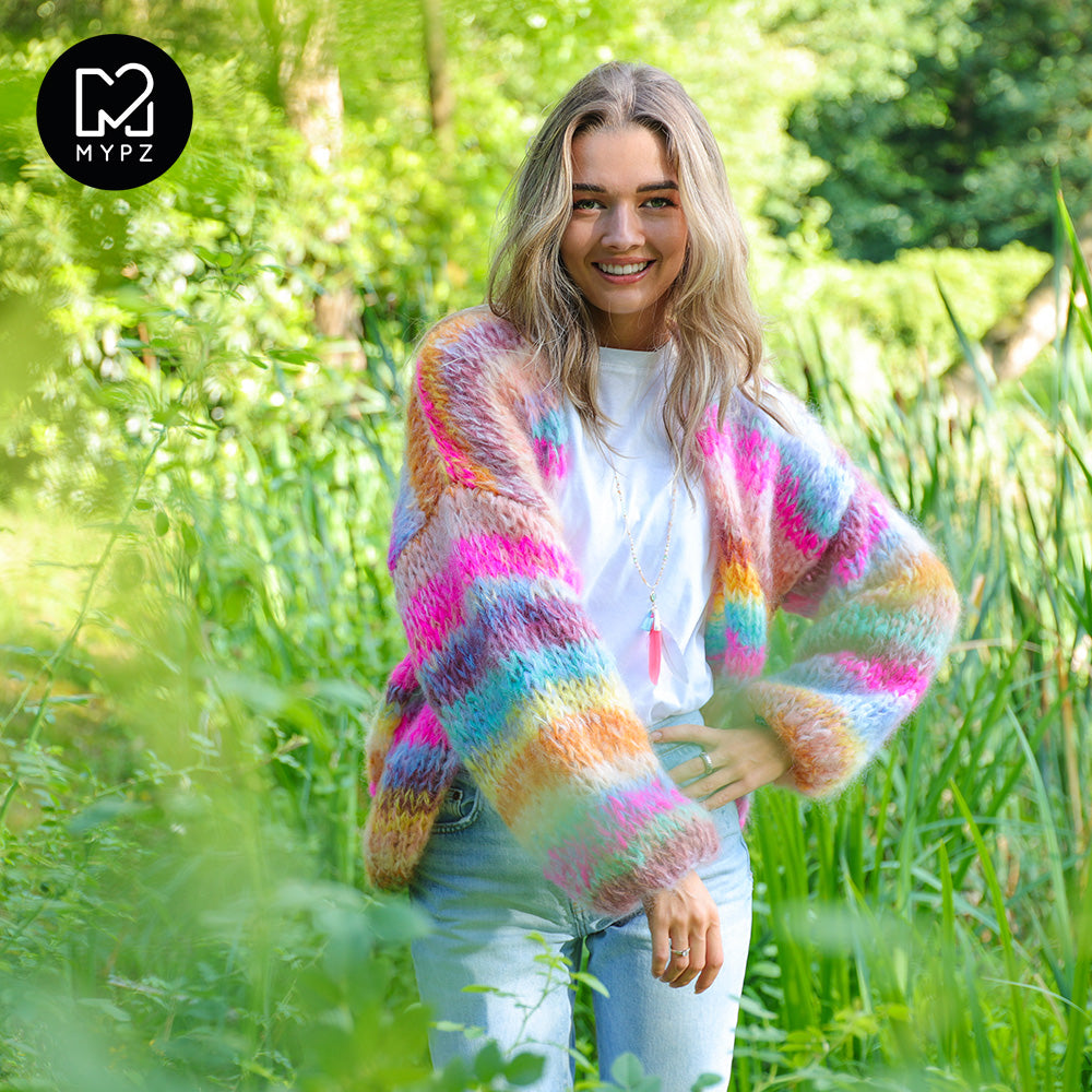 Knitting Kit – MYPZ Chunky Mohair Cardigan Bright Moments No.15 (ENG-NL)