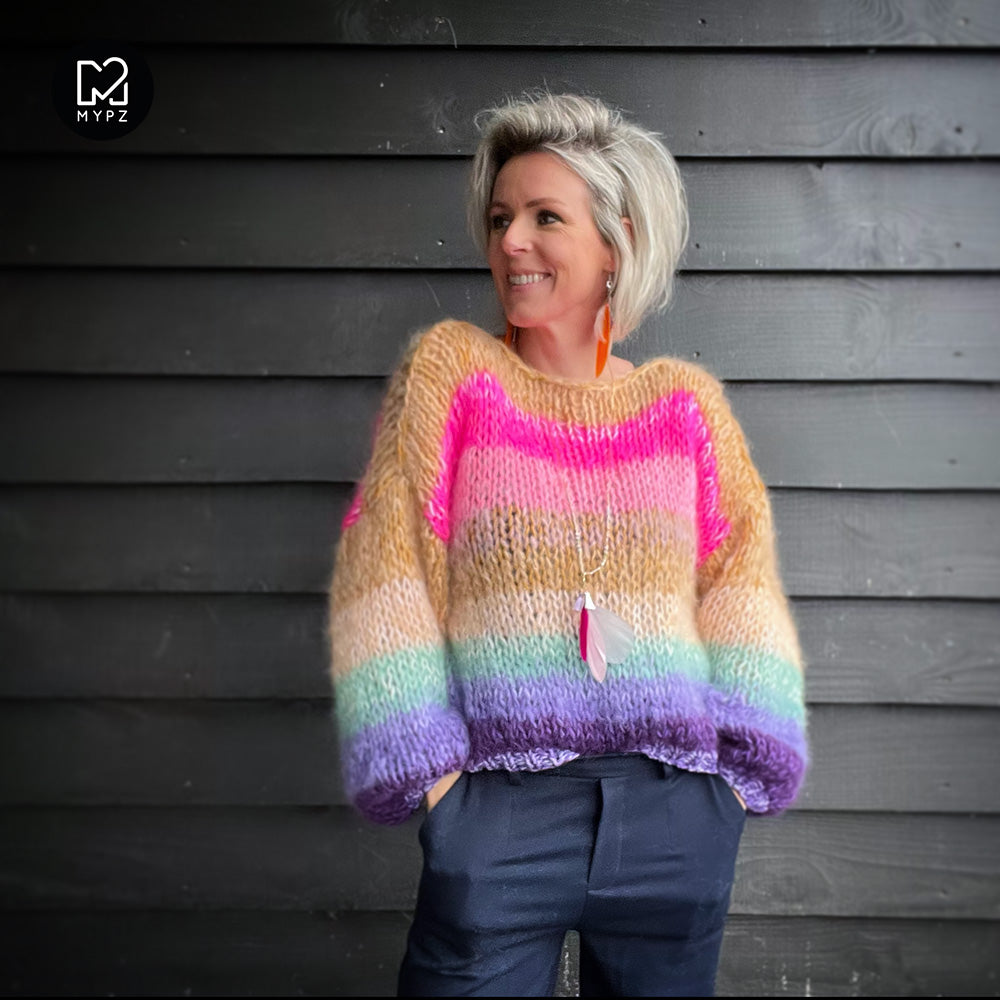 Chunky Mohair-merino Rainbow pullover